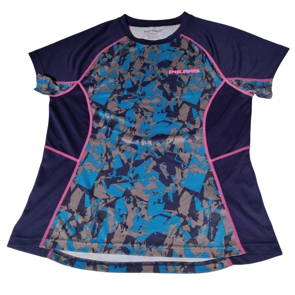Polaris Women Large Short Sleeve Shirt Multicolor - Picture 1 of 16